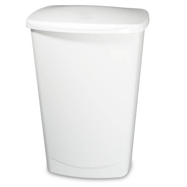 White Trash Can With Liftop Cover 44qt